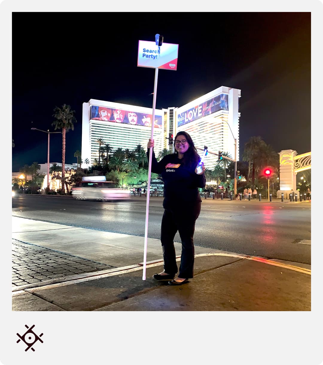 Polaroid-style photo of the Dreamforce event team